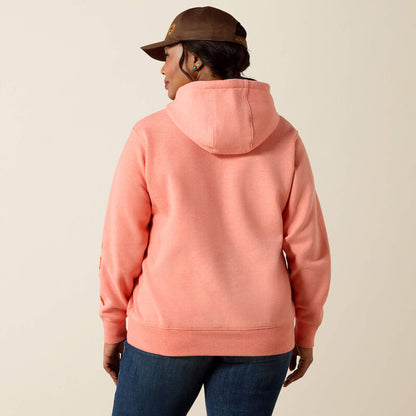 Women's Ariat Logo 2.0 Hoodie - Peach Amber Heather