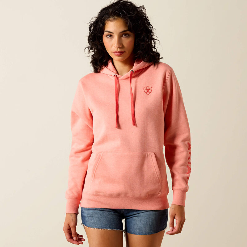 Women's Ariat Logo 2.0 Hoodie - Peach Amber Heather