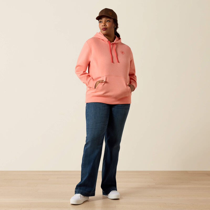 Women's Ariat Logo 2.0 Hoodie - Peach Amber Heather