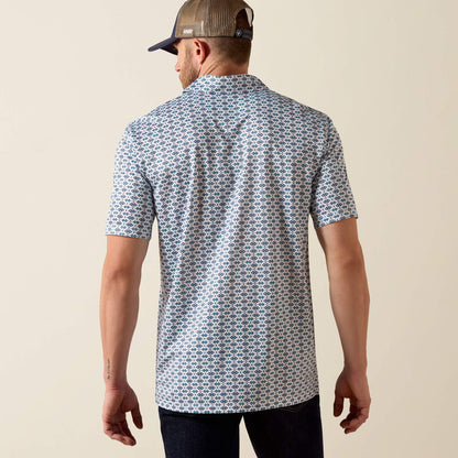 Ariat All Over Print  Polo -White Southwest Print