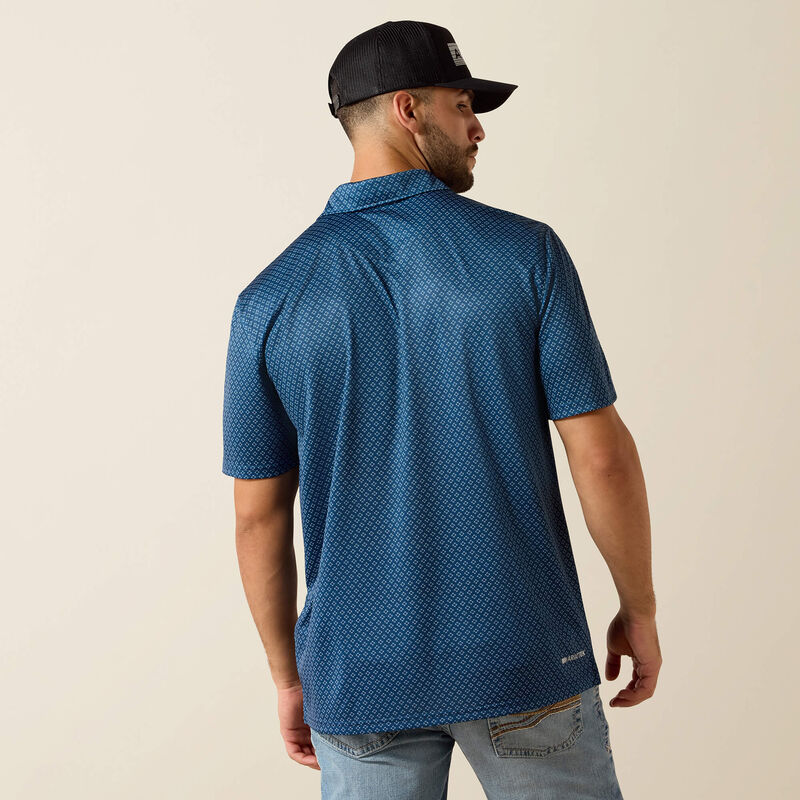 Ariat All Over Print  Polo - Dark Denim Medallion Print