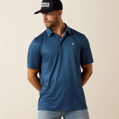 Ariat All Over Print  Polo - Dark Denim Medallion Print