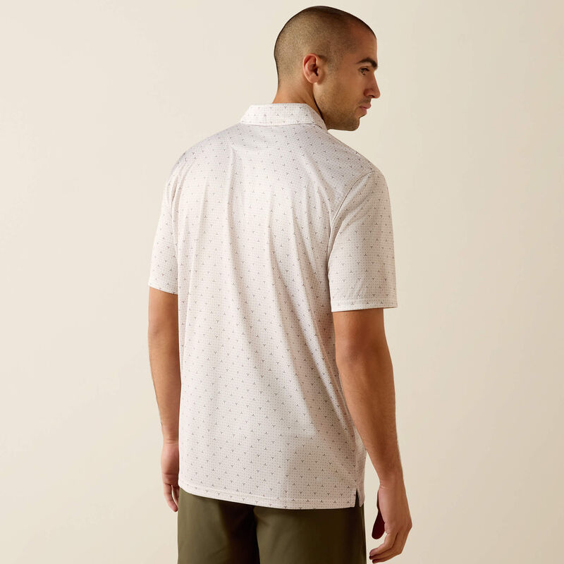 Ariat All Over Print  Polo - Moonbeam Steer Print