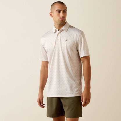 Ariat All Over Print  Polo - Moonbeam Steer Print