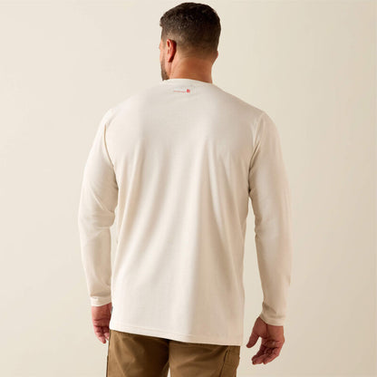 Ariat FR Base Layer Long Sleeve Shirt in Moonbeam, back view - Amigos Pro Shop