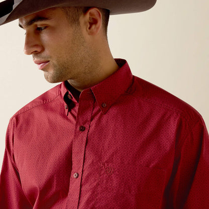 Ariat Tito L/S Shirt - Brick Red Geo Print