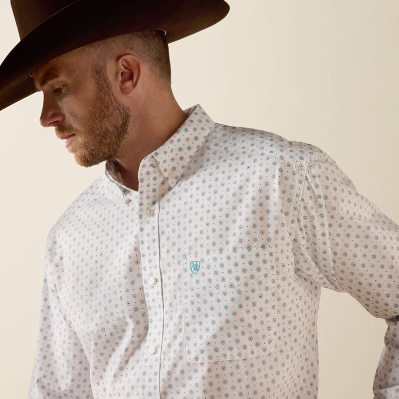 Ariat Jayson L/S Shirt - White Southwestern Geo Print