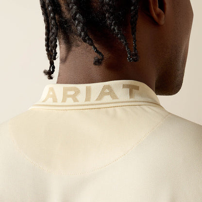 Ariat Logo Fitted Polo - Creme Brulee