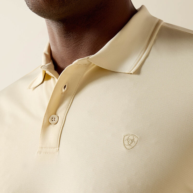 Ariat Logo Fitted Polo - Creme Brulee
