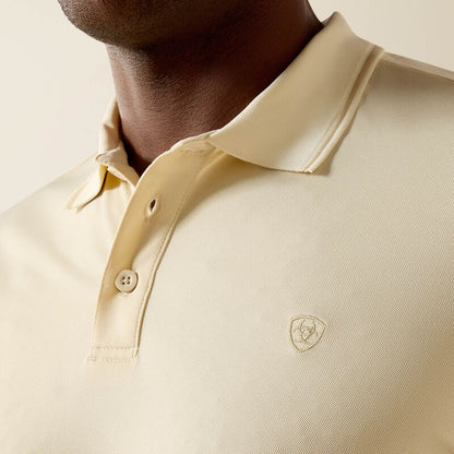 Ariat Logo Fitted Polo - Creme Brulee