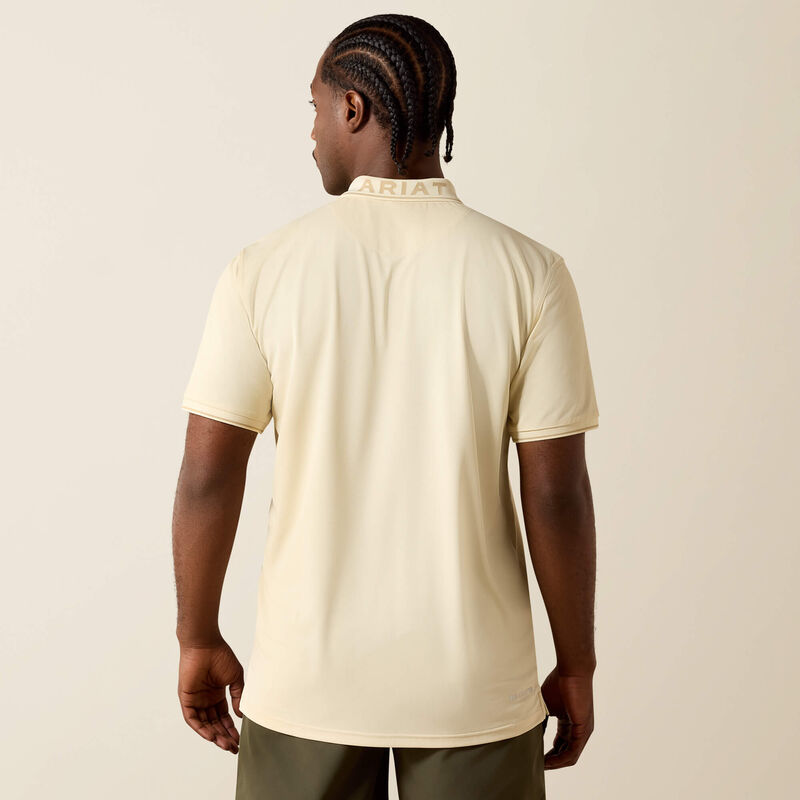 Ariat Logo Fitted Polo - Creme Brulee