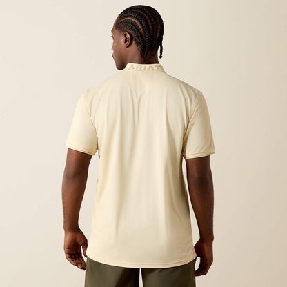 Ariat Logo Fitted Polo - Creme Brulee