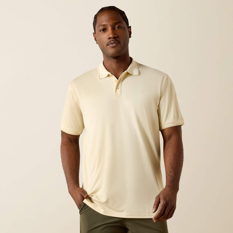 Ariat Logo Fitted Polo - Creme Brulee