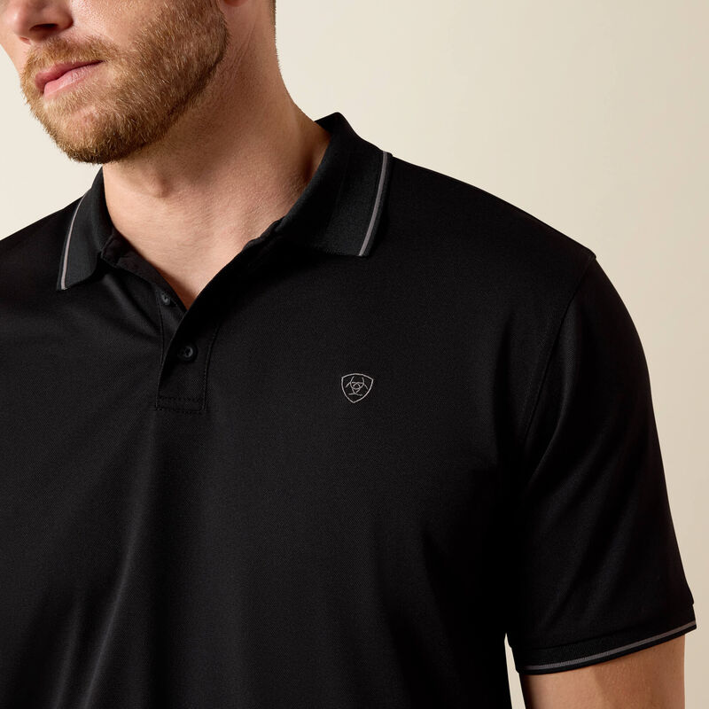 Ariat Logo Fitted Polo - Black