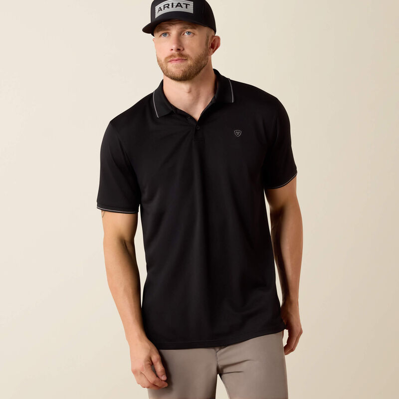 Ariat Logo Fitted Polo - Black