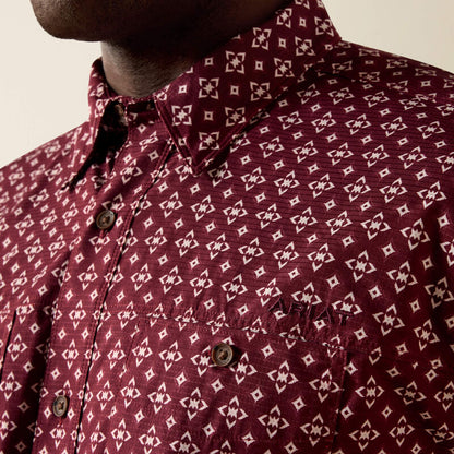 Ariat 360 AirFlow S/S Shirt - Maroon Banner