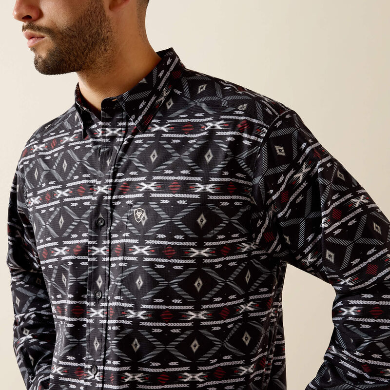 Ariat Printed 360 AirFlow L/S Shirt - Black