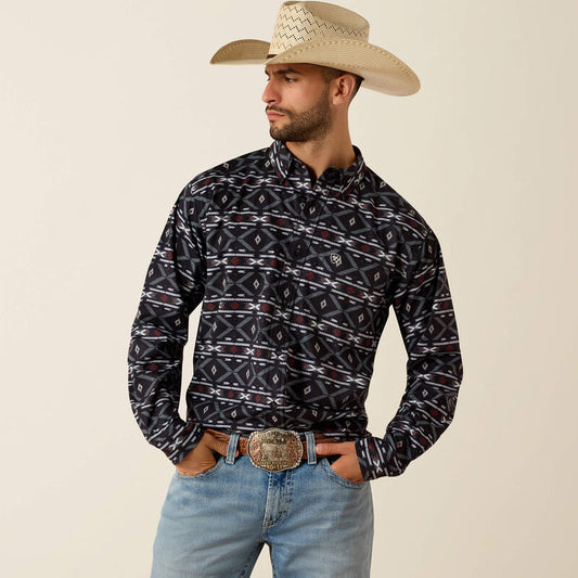 Ariat Printed 360 AirFlow L/S Shirt - Black