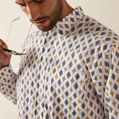 Ariat Printed 360 AirFlow L/S Shirt - White