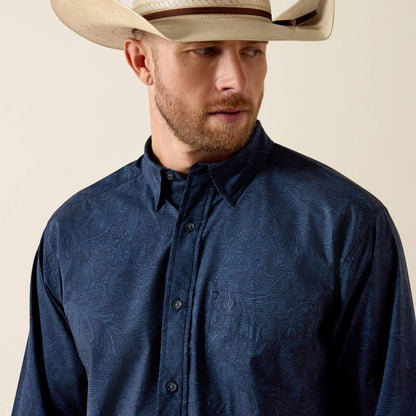 Ariat Printed 360 AirFlow L/S Shirt - Navy