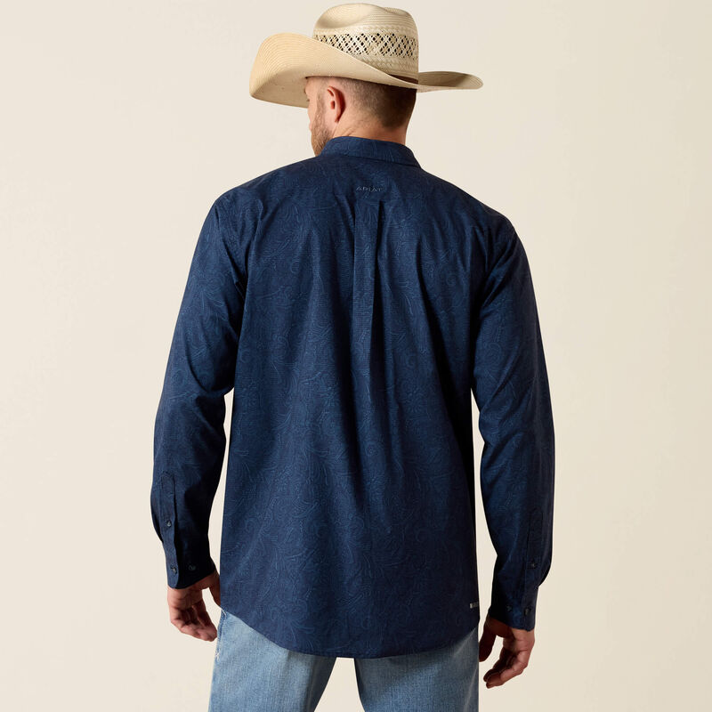 Ariat Printed 360 AirFlow L/S Shirt - Navy
