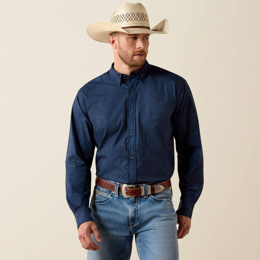 Ariat Printed 360 AirFlow L/S Shirt - Navy