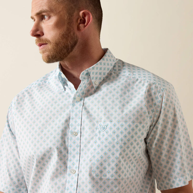 Ariat Men’s Packert  SS SHIRT - WHITE MEDALLION