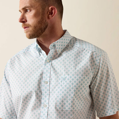 Ariat Men’s Packert  SS SHIRT - WHITE MEDALLION