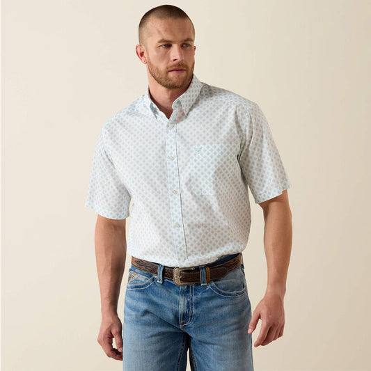 Ariat Men’s Packert  SS SHIRT - WHITE MEDALLION