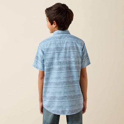 Ariat Youth PRINTED Venttek Outbound SS shirt - BLISSFUL BLUE