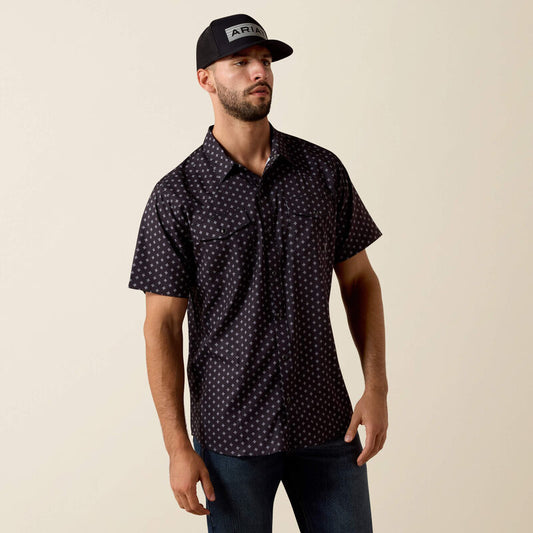 Ariat Men’s FITTED Western Venttek Snap Shirt - BLACK