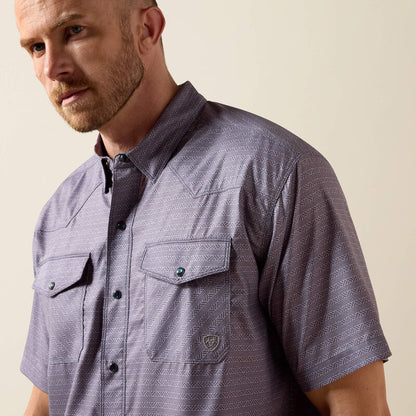 Ariat Men’s Western Printed Venttek Snap Shirt - Dark Denim