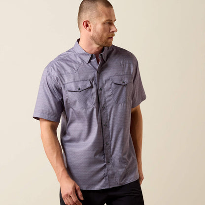 Ariat Men’s Western Printed Venttek Snap Shirt - Dark Denim
