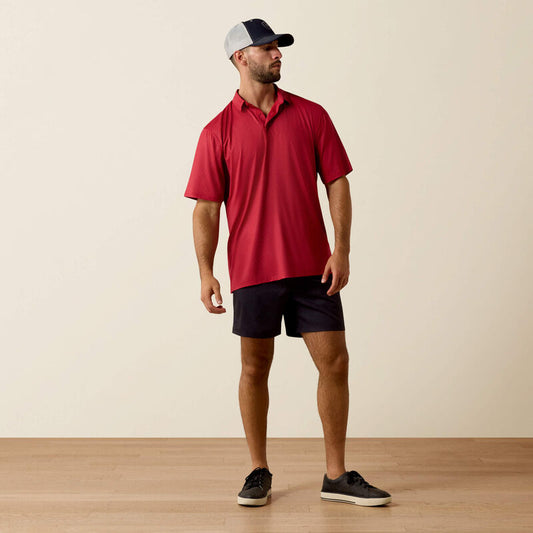 Ariat PRINTED 360 AIRFLOW SS POLO - SCARLET