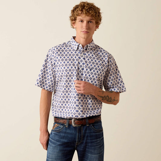 Ariat Baxter S/S Shirt - White Multi Southwest Print