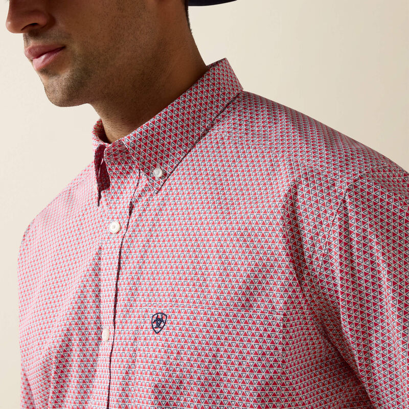 Ariat Bowman S/S Shirt - Hibiscus Red Triangle Print