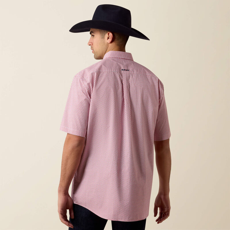 Ariat Bowman S/S Shirt - Hibiscus Red Triangle Print