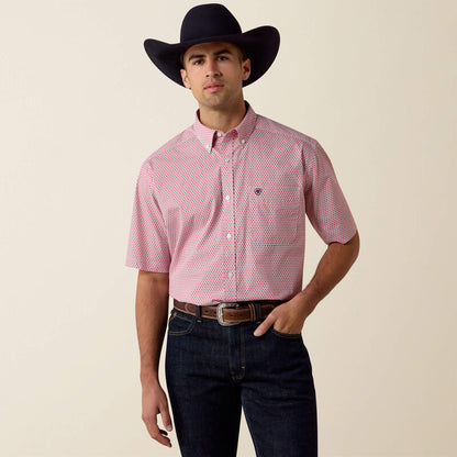 Ariat Bowman S/S Shirt - Hibiscus Red Triangle Print