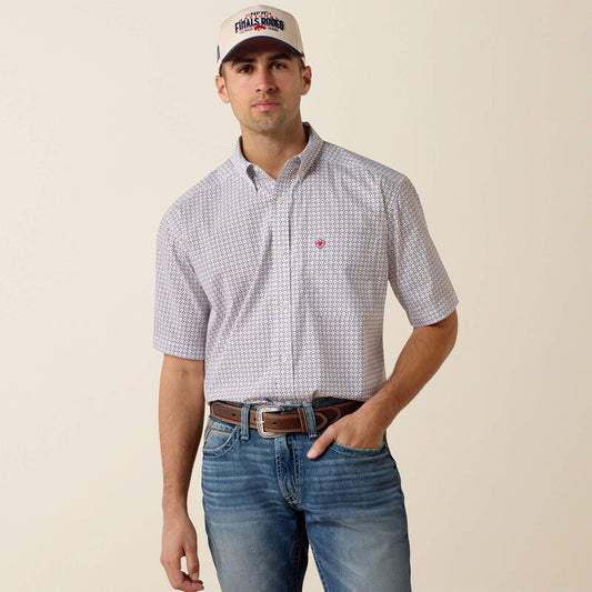 Ariat Britton S/S Shirt - White Geo Print