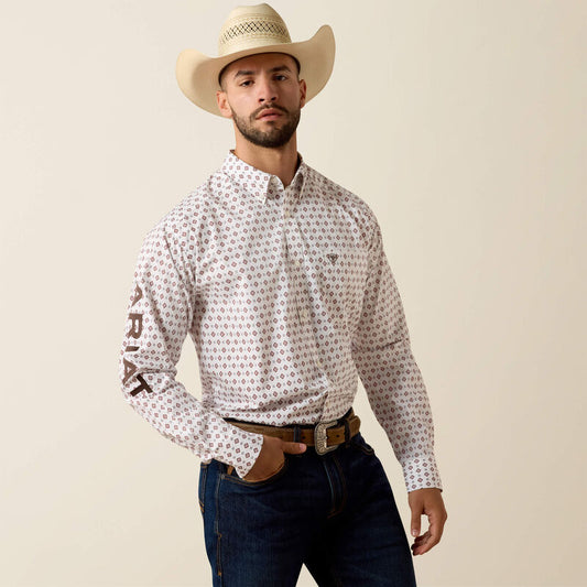 Ariat Dallas L/S Shirt - White Multi Geo Print/Black