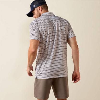Ariat All Over Print  Polo - White MULTI MEDALLION Print