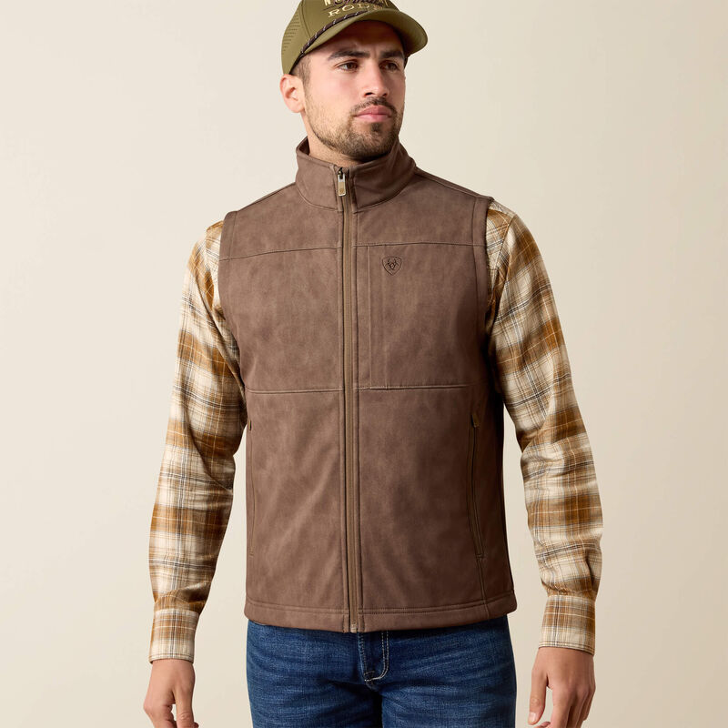 Men's Ariat Vernon Softshell Vest - Wren Faux Leather