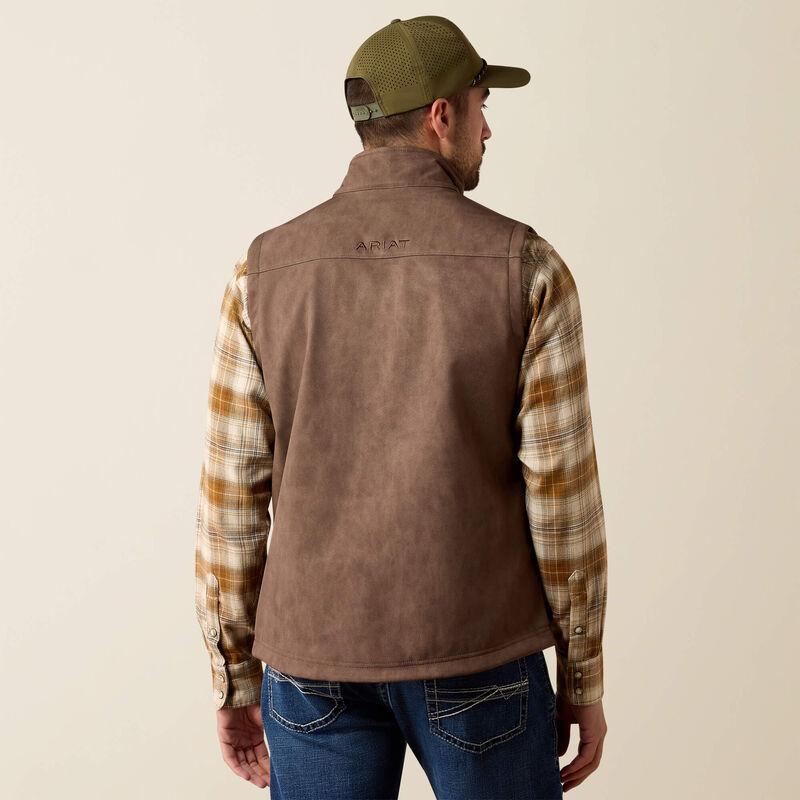 Men's Ariat Vernon Softshell Vest - Wren Faux Leather