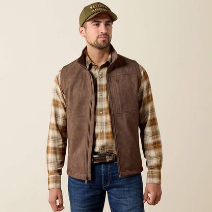 Men's Ariat Vernon Softshell Vest - Wren Faux Leather