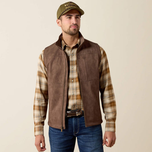 Men's Ariat Vernon Softshell Vest - Wren Faux Leather