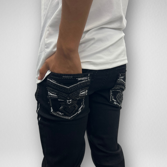 Youth Ace of Diamond Denim (P-1370-Jet Black)