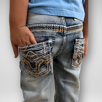 Youth Ace of Diamond Denim (P-1380-Mid Blue)