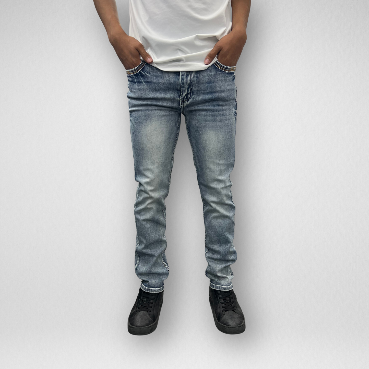 Youth Ace of Diamond Denim (P-1380-Mid Blue)