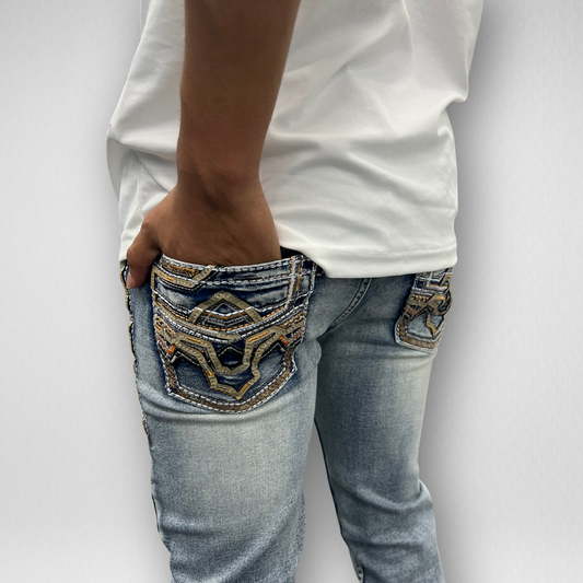 Youth Ace of Diamond Denim (P-1380-Mid Blue)