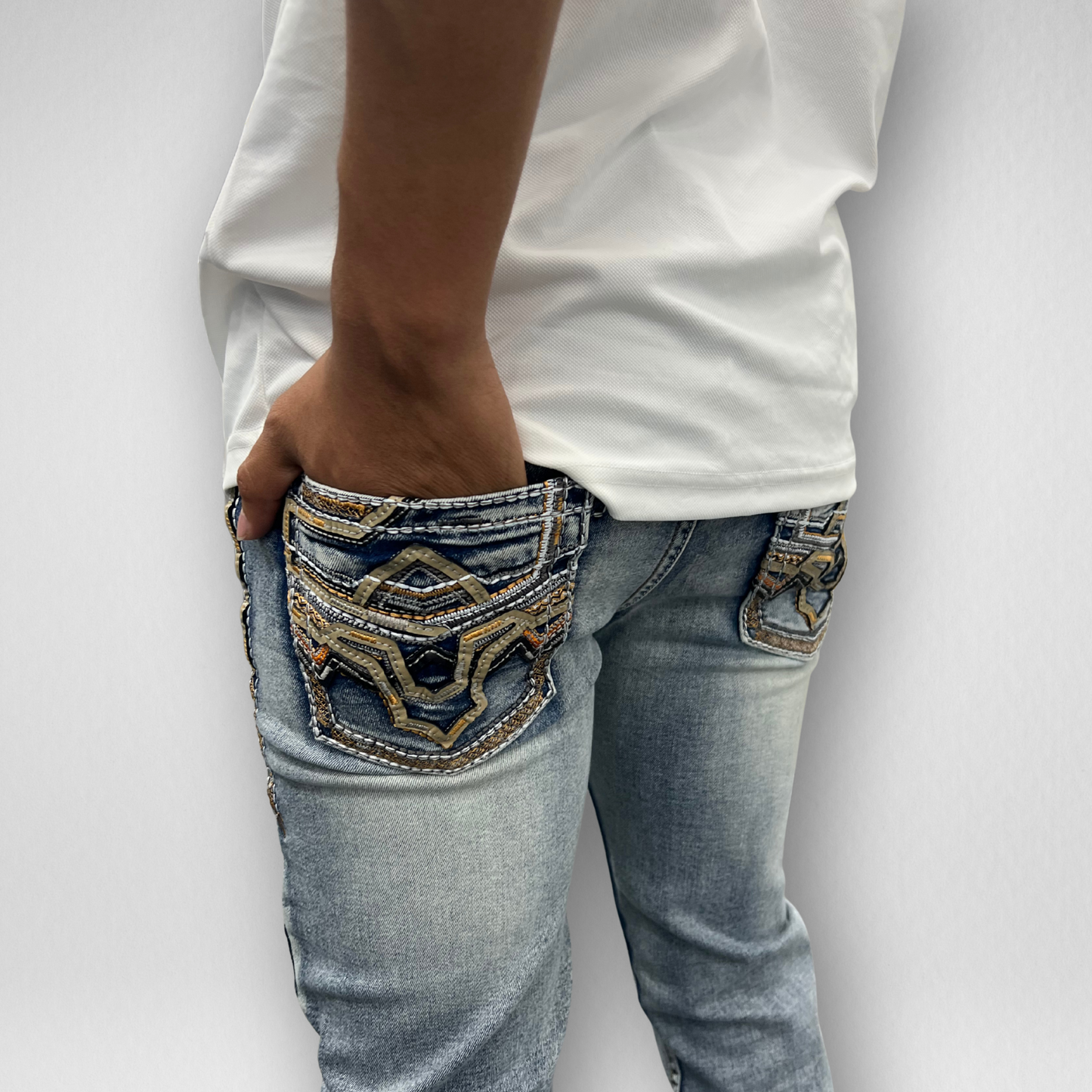 Youth Ace of Diamond Denim (P-1380-Mid Blue)